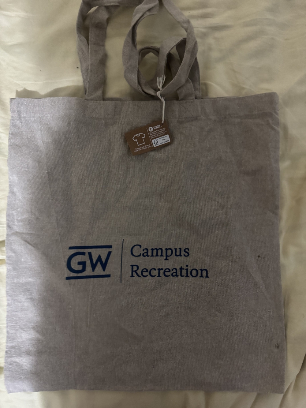 GW Campus Recreation Beige Tote Bag